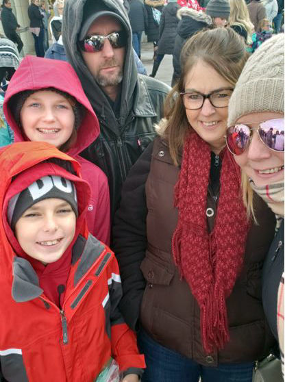 Nevaeh and Hunter Lukassen with Amy Dion, Ryan Lukassen and Kathy Martens.JPG